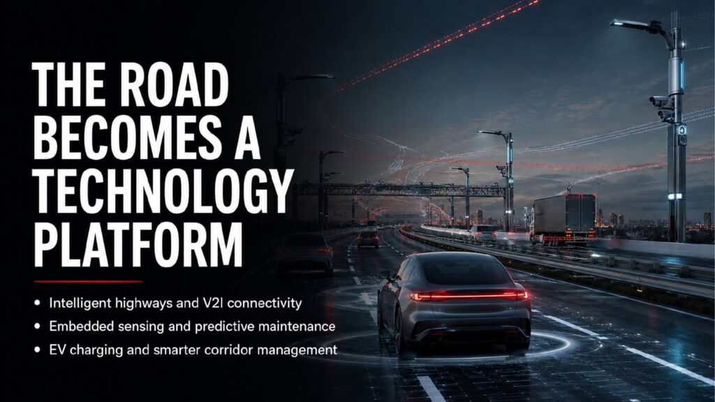 2027 Brief: The road becomes a technology platform. Intelligent highways, embedded sensing, EV charging and smarter corridor management.